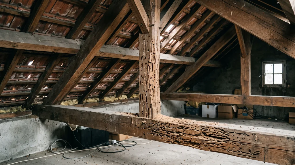 Bois de structure et charpente — sondage des bois — Termites à Marseille